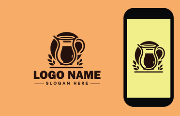 Glassware company icon Glassworks Glass production firm Glass manufacturer flat logo sign symbol editable vector