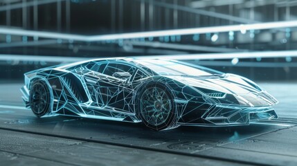 Naklejka premium 3d rendering of futuristic car 