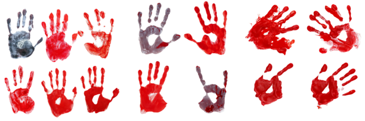 Handprints on a Black Background