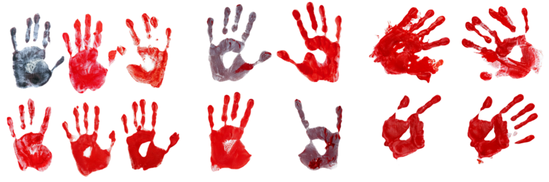 Handprints on a Black Background - Powered by Adobe