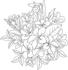 Obraz premium Adult flower patterns made by hand for Coloring&nbsp;pages 
