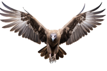 Vulture PNG image of a large bird of prey with detailed feathers and sharp beak, ideal for wildlife and nature-themed designs on transparent background