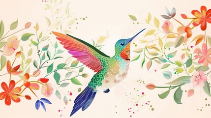 Fototapeta premium Hummingbird in Bloom