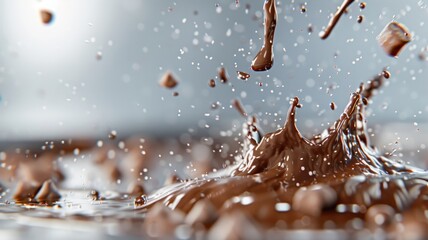 Fototapeta premium A photorealistic image of a chocolate fountain cascading chocolate.