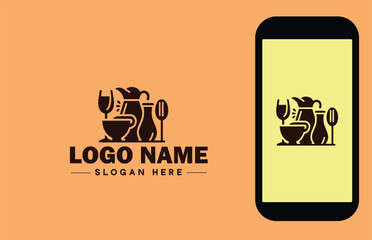 Glassware company icon Glassworks Glass production firm Glass manufacturer flat logo sign symbol editable vector