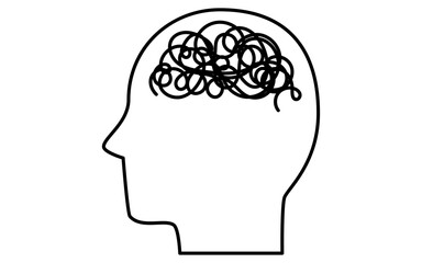 Profile icons of people, stressed people, bewildered confusion