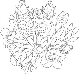 Adult flower patterns made by hand for Coloring&nbsp;pages
