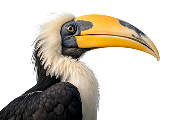 Fototapeta premium Vibrant hornbill bird isolated on transparent background, ideal for wildlife conservation projects and nature-themed designs