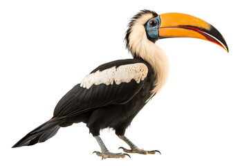 Obraz premium Vibrant hornbill bird isolated on transparent background, ideal for wildlife conservation projects and nature-themed designs