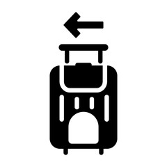A filled style icon of luggage sign