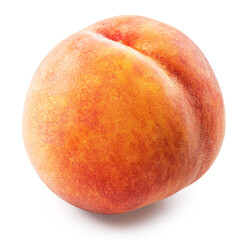 Ripe red peach isolated on white background. File contains clipping path.