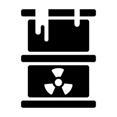 A filled style icon of toxic waste barrel