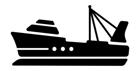 Trawler icon designed in solid style 