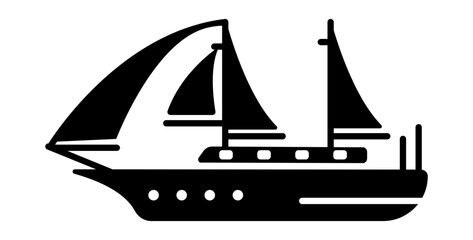 A filled icon of schooner 