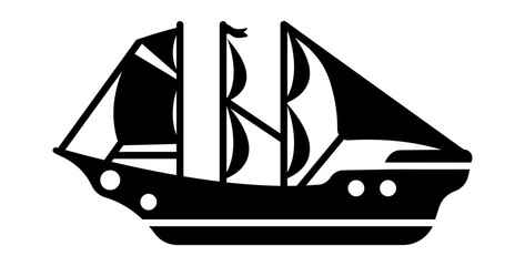 A glyph icon of brigantine ship 