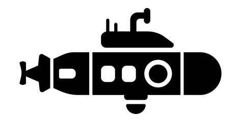 A filled style icon of submarine 