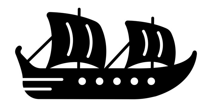 A filled style icon of barco fenicio