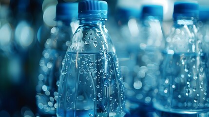 Close Up of Water Droplets on Plastic Bottles