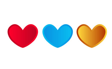 Concept set game hearts icons for design.