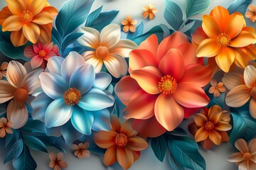 Obraz premium Floral Arrangement in Paper Art