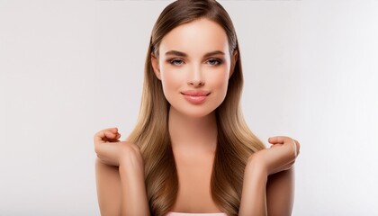 Obraz premium the face of a beautiful young lady, surprised, happy, 