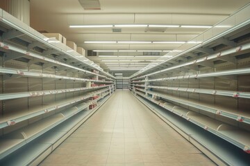 A very empty grocery store aisle