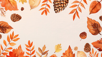 Obraz premium minimalistic autumn background with leaves
