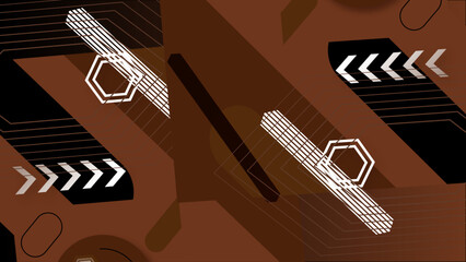 Geometric abstract background in dark brown shade