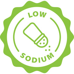 green low sodium outline icon round rounded circle badge stamp label isolated on transparent background