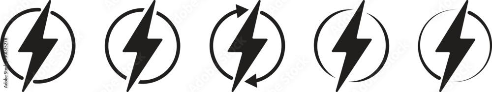 Aufkleber lightning vector icon set. lightning symbol. lightning strike sign. lightning flash icon. electric p