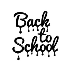 3D handwritten text Back to school in black on a white background. Isolated vector as an element in the design of school poster, banner, cover