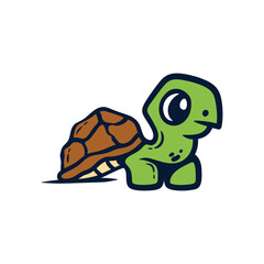 Funny Turtle Mascot Illustration Creative Design Icon Template Logo