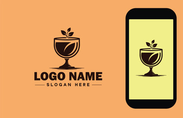 Glassware company icon Glassworks Glass production firm Glass manufacturer flat logo sign symbol editable vector