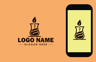 Glassware company icon Glassworks Glass production firm Glass manufacturer flat logo sign symbol editable vector