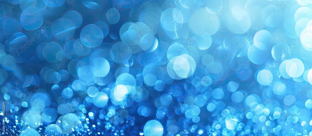 Aufkleber blue themed abstract bokeh background with copy space image included