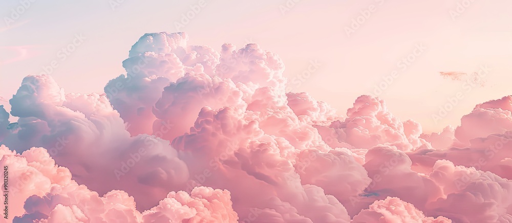 Aufkleber soft pink tone sky with clouds in a beautiful image with copy space