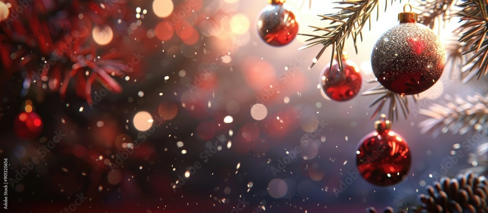 Poster festive background with copy space image for christmas and new year celebrations