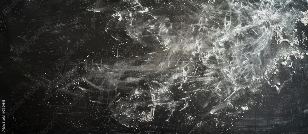 Poster chalk dust creating an abstract pattern on a blackboard with copy space image available