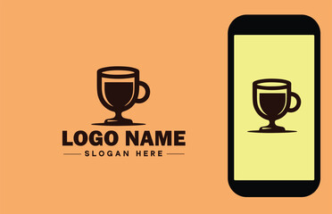 Glassware company icon Glassworks Glass production firm Glass manufacturer flat logo sign symbol editable vector