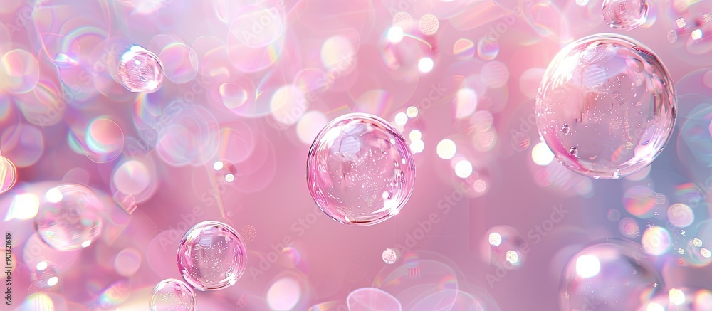 Aufkleber pastel pink background with a beautiful bokeh air bubble abstract with a copy space image