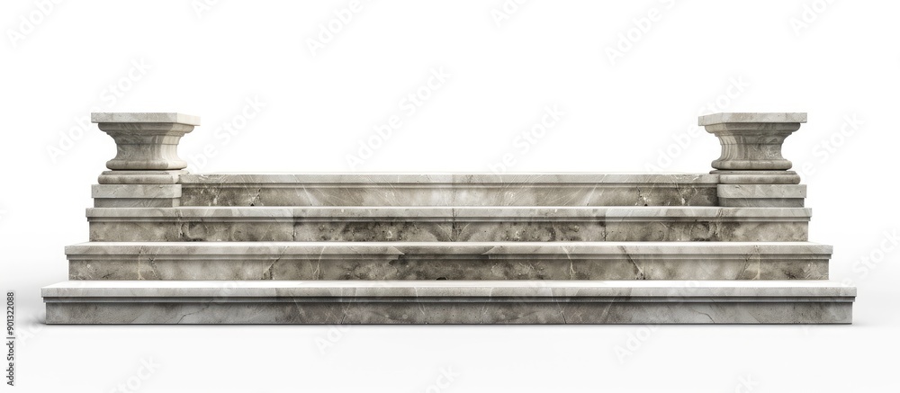 Leinwandbilder stone podium elegantly displaying a product with a white background providing ample copy space image