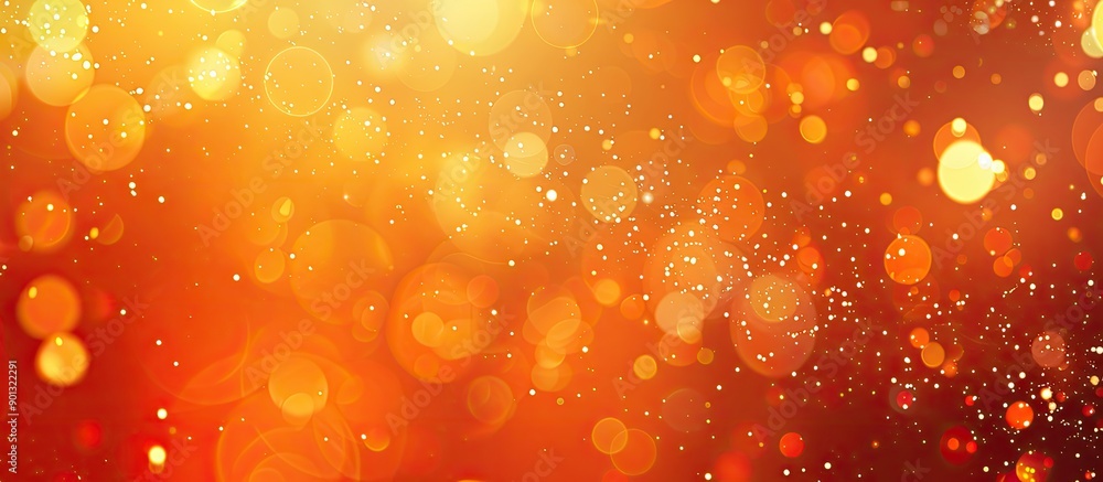 Poster a vibrant orange abstract background with sparkling bokeh effects creates an appealing display ideal