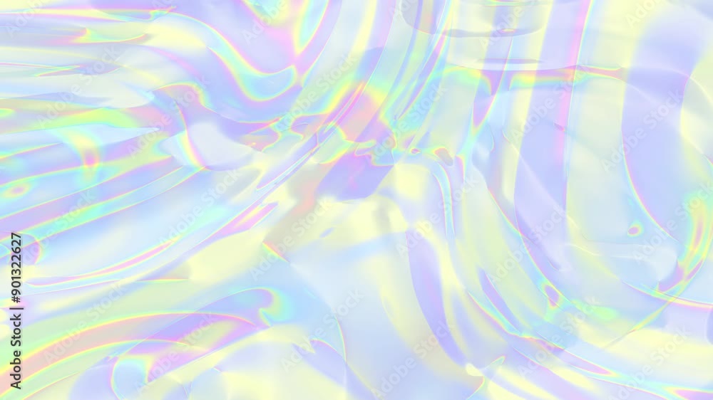 Poster holographic modern abstract looped animation. seamless gradient background in light neon pastel colo