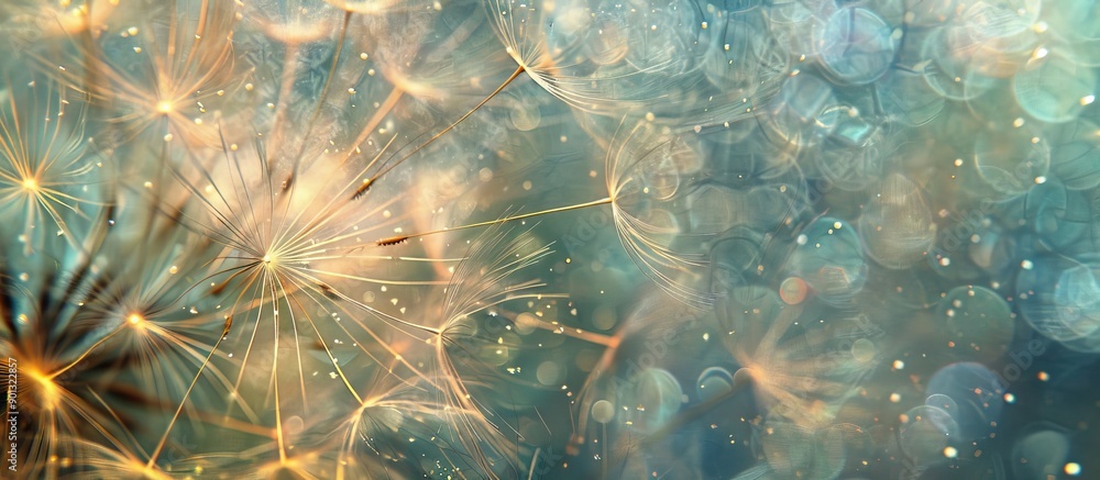 Poster abstract dandelion patterns creating a beautiful copy space image