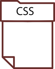 CSS File format minimal icon with thick outline