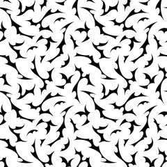 Neo tribal y2k tattoo shape. Seamless white pattern in cyber sigilism style . Repeating print for fabric, wrapping paper, textile