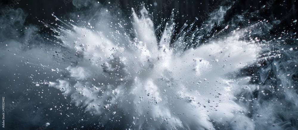 Aufkleber Capture the freeze motion of white powder exploding in an abstract splattered background perfect for a copy space image