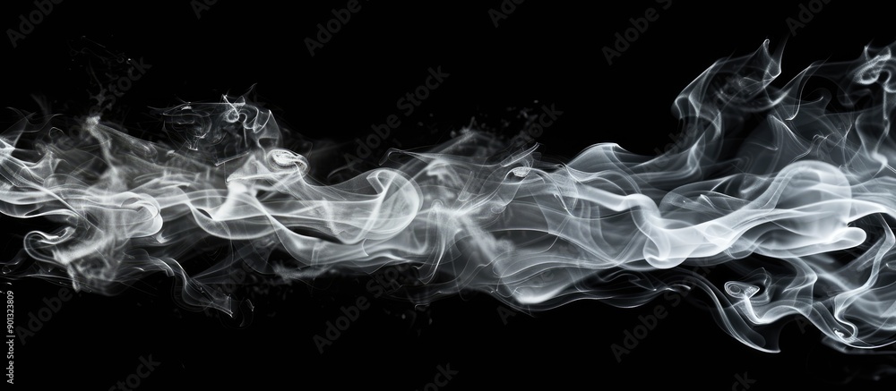 Poster a ghostly effect with isolated white smoke overlay on a deep black background perfect for halloween 