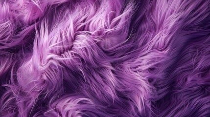 Fototapeta premium A close-up of purple synthetic fur showing a soft, fluffy texture. The concept of fabric and textile texture.