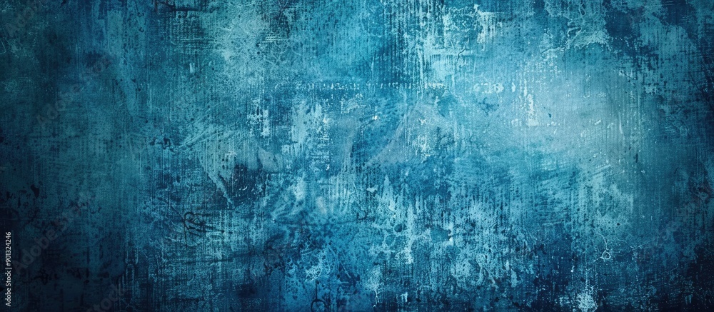 Fototapete grunge blue texture background with artistic design and vignette ideal for a copy space image